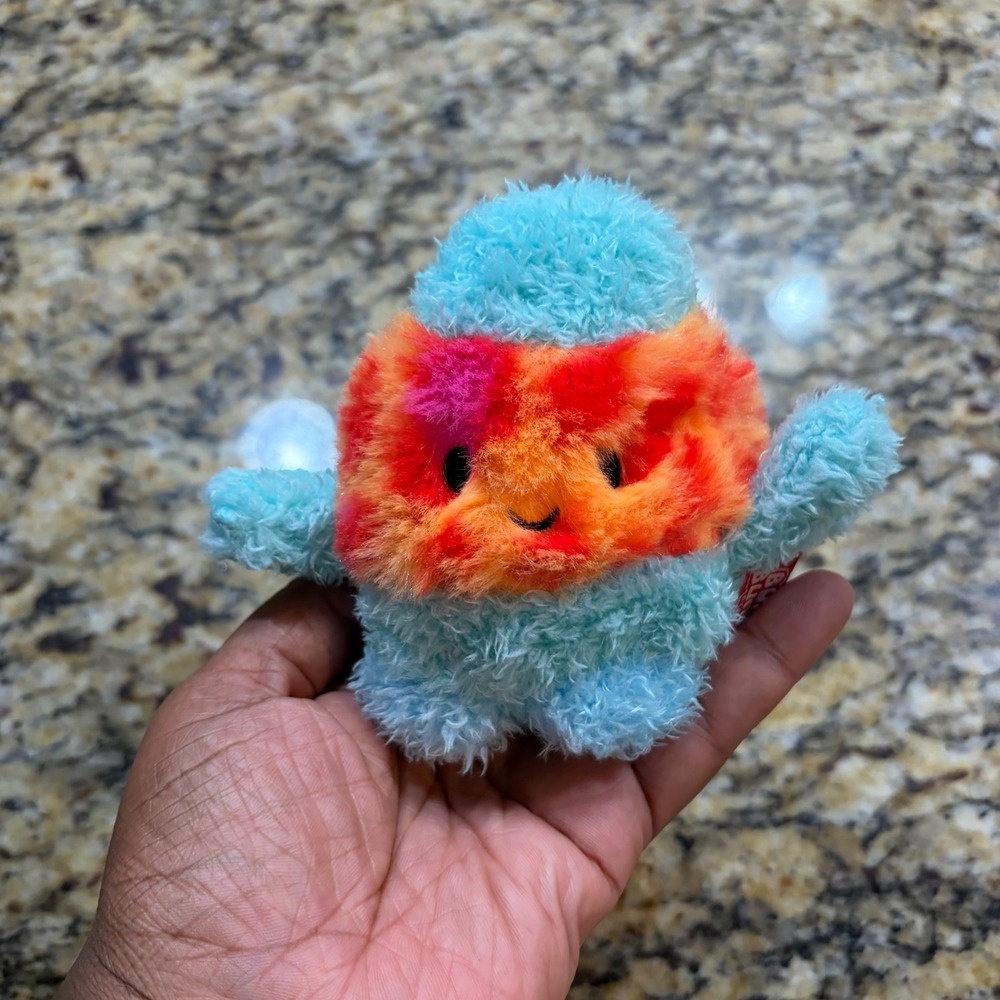 BumBumz by Russ Groovy Bumz Aqua Blue Tie Dye Fuzzy Plush Toy Mini